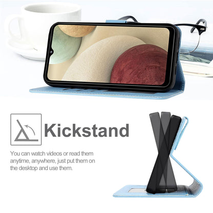 Preklopna torbica za Samsung Galaxy A55 modra z motivom mačke | Stojalo in reže za kartice