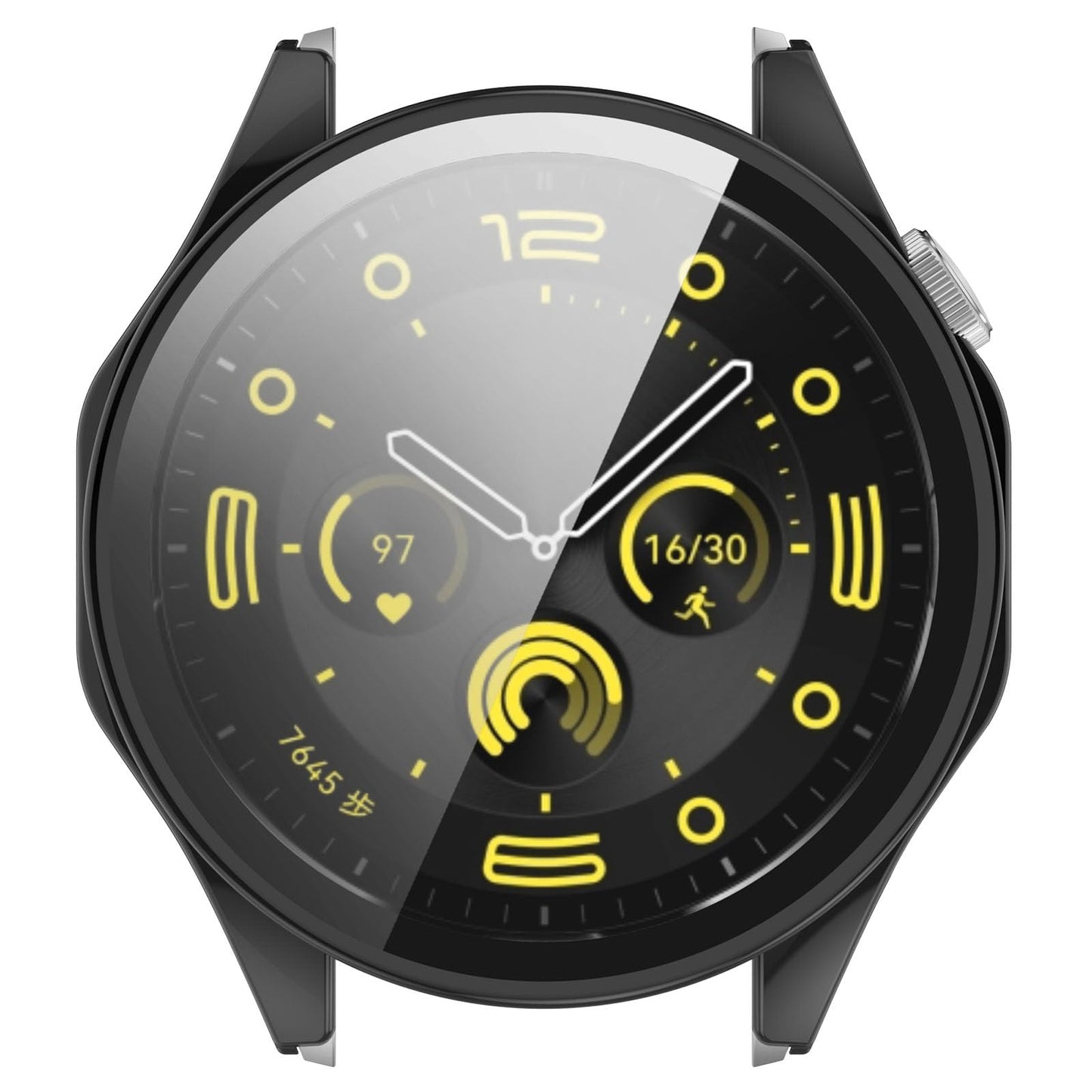 Zaščitni ovitek za Huawei Watch GT4 46 mm črn | Kaljeno steklo in popolna zaščita