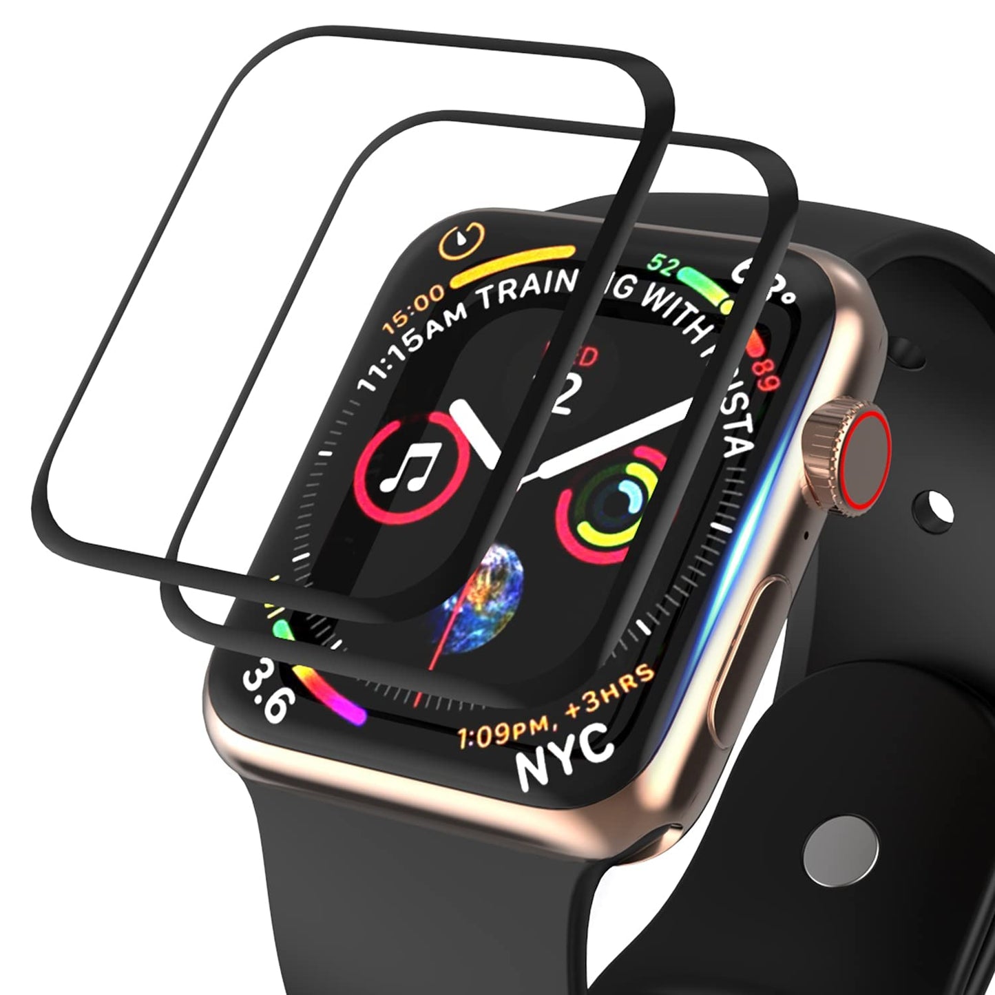 2 kosa zaščitne folije za Apple Watch Series 6/SE/5/4 44mm - 3D Popolna Pokritost