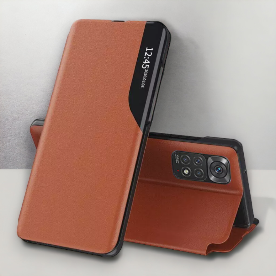 Pametna preklopna torbica za Xiaomi Redmi Note 11 4G – Infostyle – Rdeča / Ekološko usnje + PC