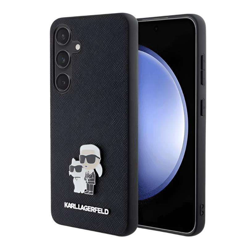 Ovitek Karl Lagerfeld Saffiano Karl&Choupette za Samsung A55 (KLHCSA55SAKCNPK) – Črna / Umetno usnje + TPU silikon