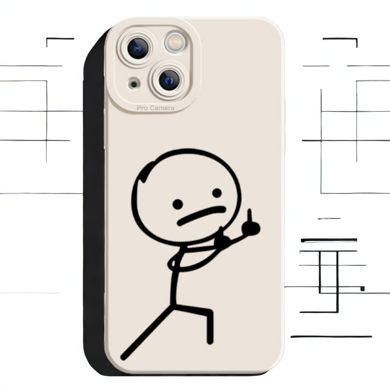 Humoristični ovitek za iPhone 14 z ilustriranim likom v več barvah - bez1