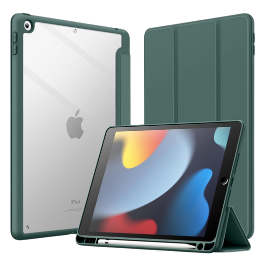 JETech ovitek za iPad 9,7" (2018 / 2017) z držalom za svinčnik – temno zelena