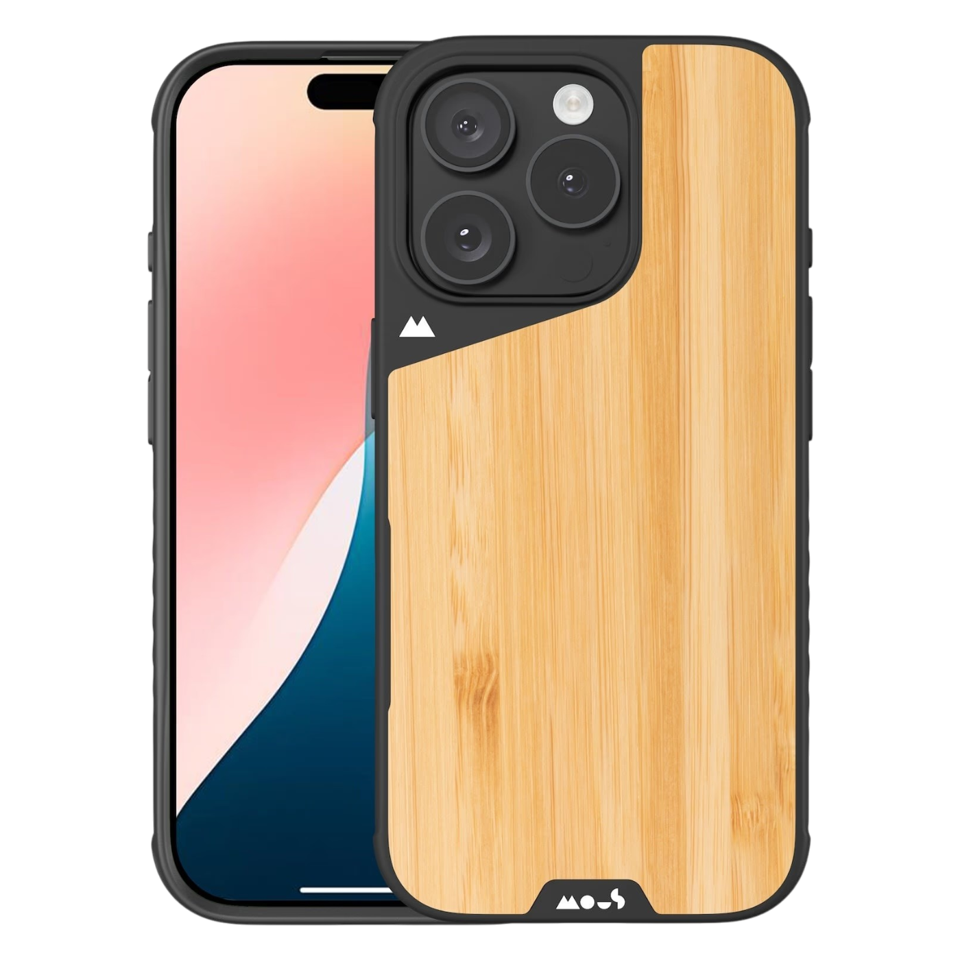 Ovitek MOUS Wood za iPhone 15 Pro, bambus.