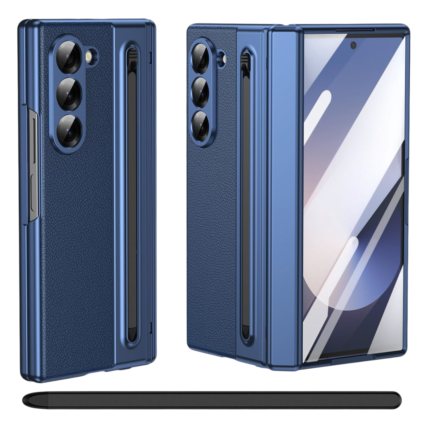 Zaščitni ovitek za Samsung Galaxy Z Fold5 moder eleganten etui za zaščito zložljivega telefona