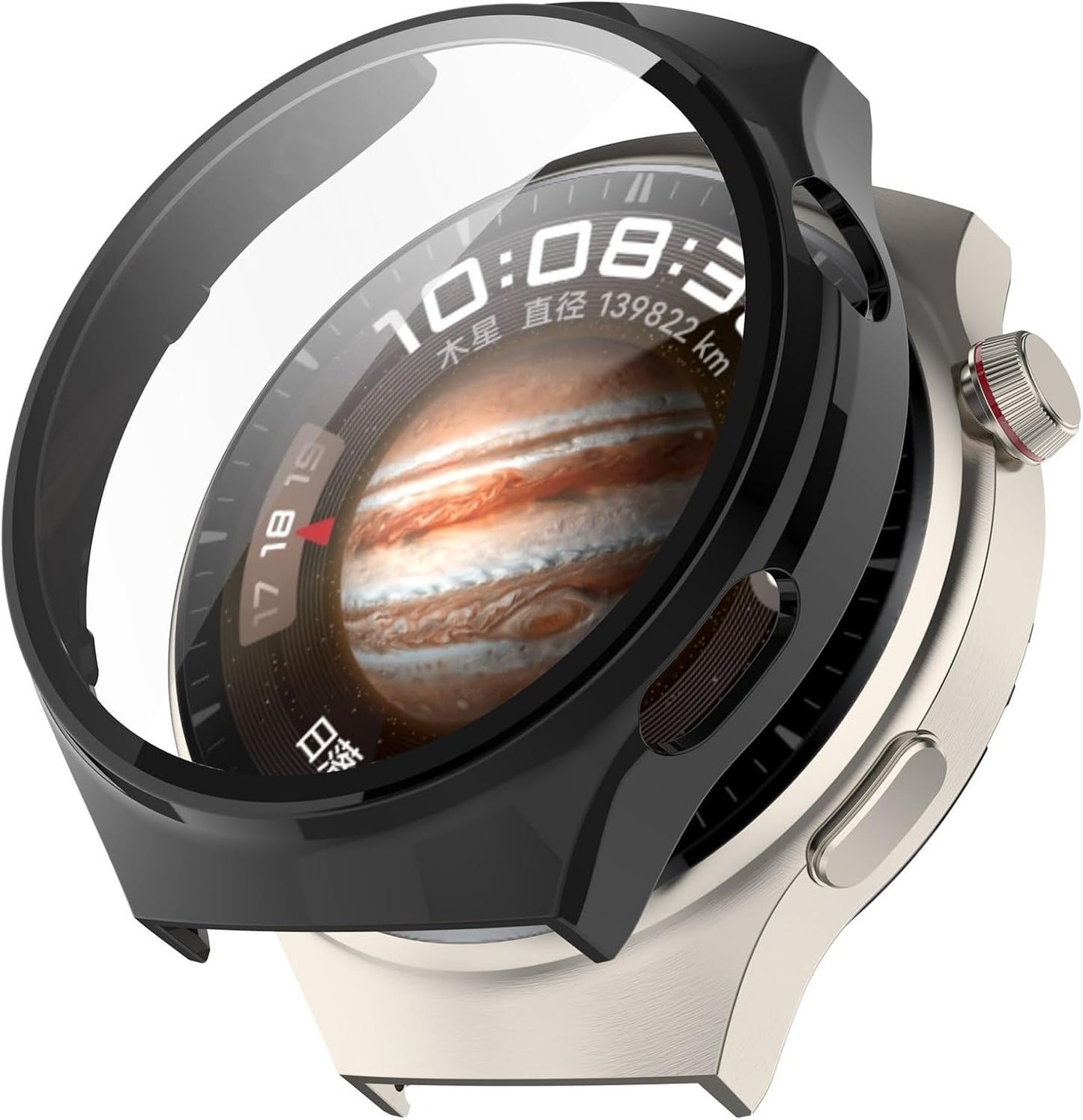 Zaščitni ovitek s kaljenim steklom za Huawei Watch 4 Pro – črn