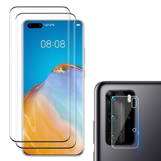 Zaščitno steklo + zaščita za kamero za Huawei P40 Pro (2+2kosa) – Infostyle