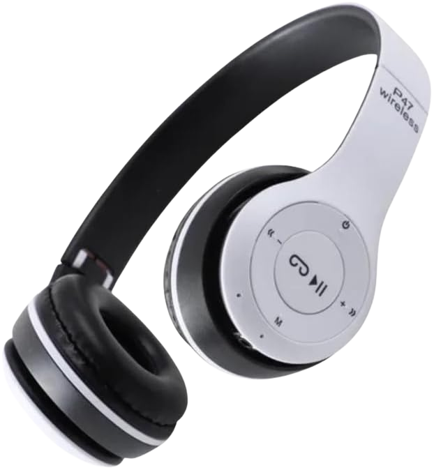 P47 Super Bass bežične sklopive Bluetooth slušalice s mikrofonom – bijele