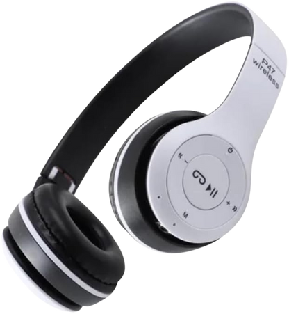 P47 Super Bass bežične sklopive Bluetooth slušalice s mikrofonom – bijele