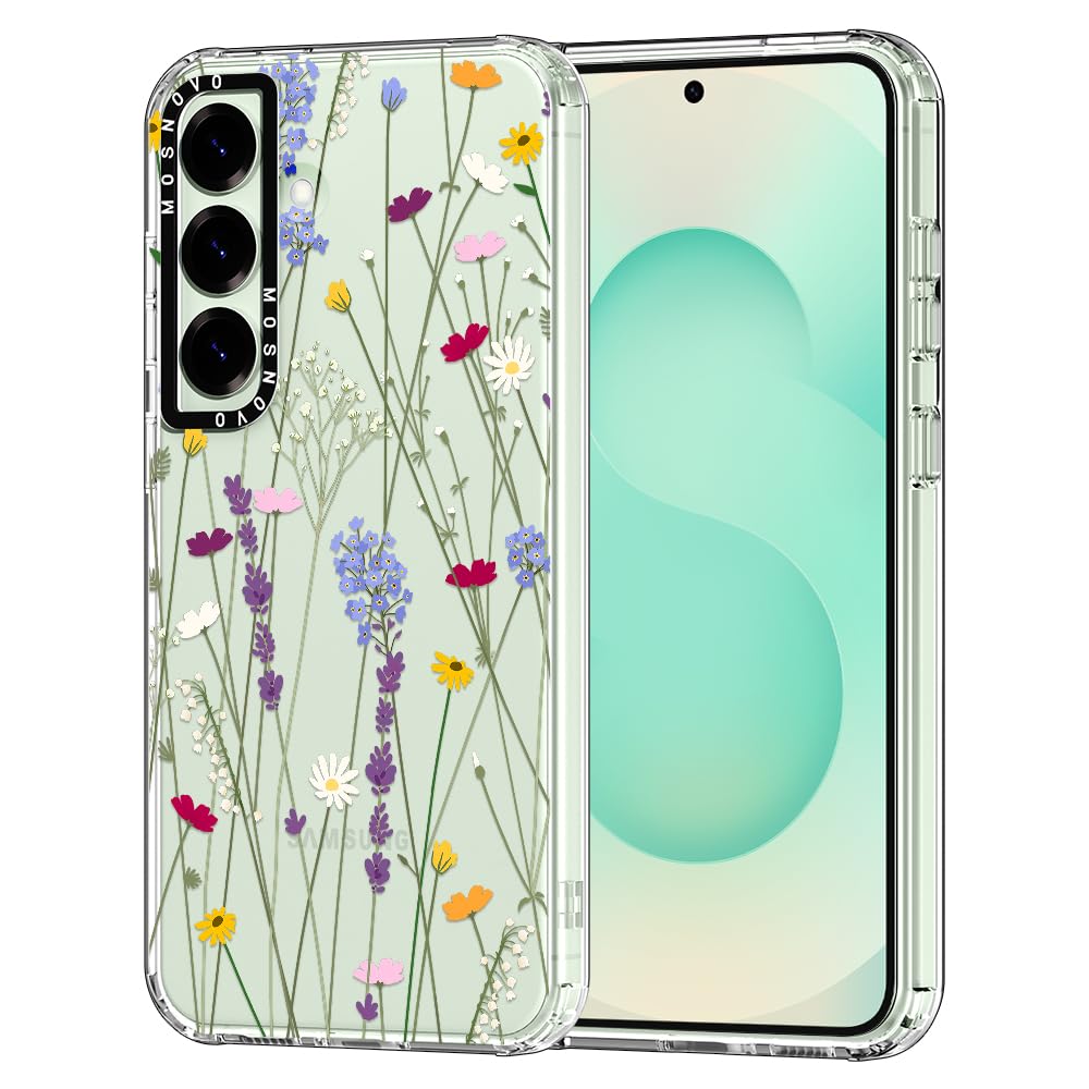 Ovitek MOSNOVO Samsung Galaxy S25 S24 Cvetlični vrt Sivka Marjetica