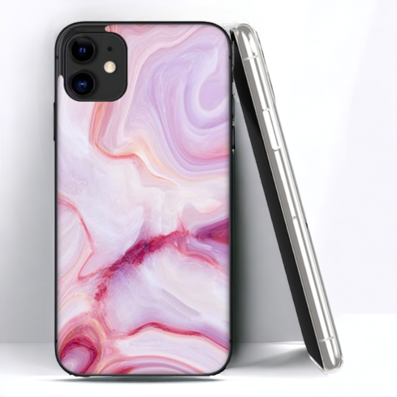 Silikonski ovitek "Marble 2" za iPhone 14 – Infostyle – Vijolična / TPU silikon