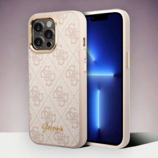 Ovitek Guess "Vintage pink" za iPhone 14 Pro (GUHCP14LHG4SHP) – Svetlo roza / PC + TPU silikon