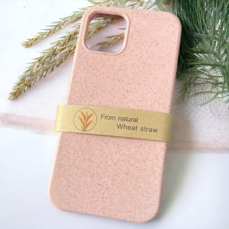 Ovitek iz naravnega materiala "Natural" za iPhone 13/14/15 – Infostyle – Svetlo roza / EKO