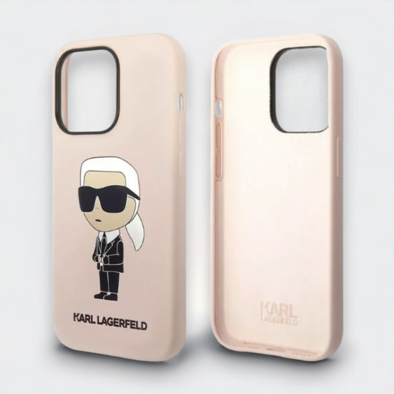 Ovitek Karl Lagerfeld "Icon - silicone pink" za iPhone 14 Pro (KLHCP14LSNIKBCP)