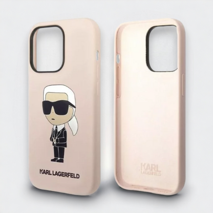 Ovitek Karl Lagerfeld "Icon - silicone pink" za iPhone 14 Pro (KLHCP14LSNIKBCP)