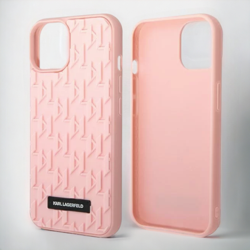 Ovitek Karl Lagerfeld "3D monogram - pink " za iPhone 14 Plus/15 Plus (KLHCP14MRUPKLPP)