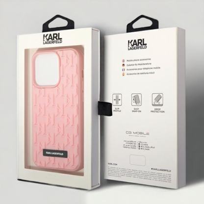 Ovitek Karl Lagerfeld "3D monogram - pink " za iPhone 14 Plus/15 Plus (KLHCP14MRUPKLPP)