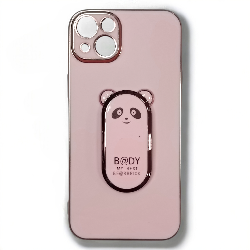 Silikonski ovitek "Bear Stand" za iPhone 14 Plus – Infostyle – Temno modra / PC + TPU silikon
