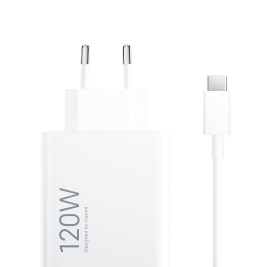 Komplet polnilnik "Xiaomi" 120W, Type-A + kabel type C – Bela