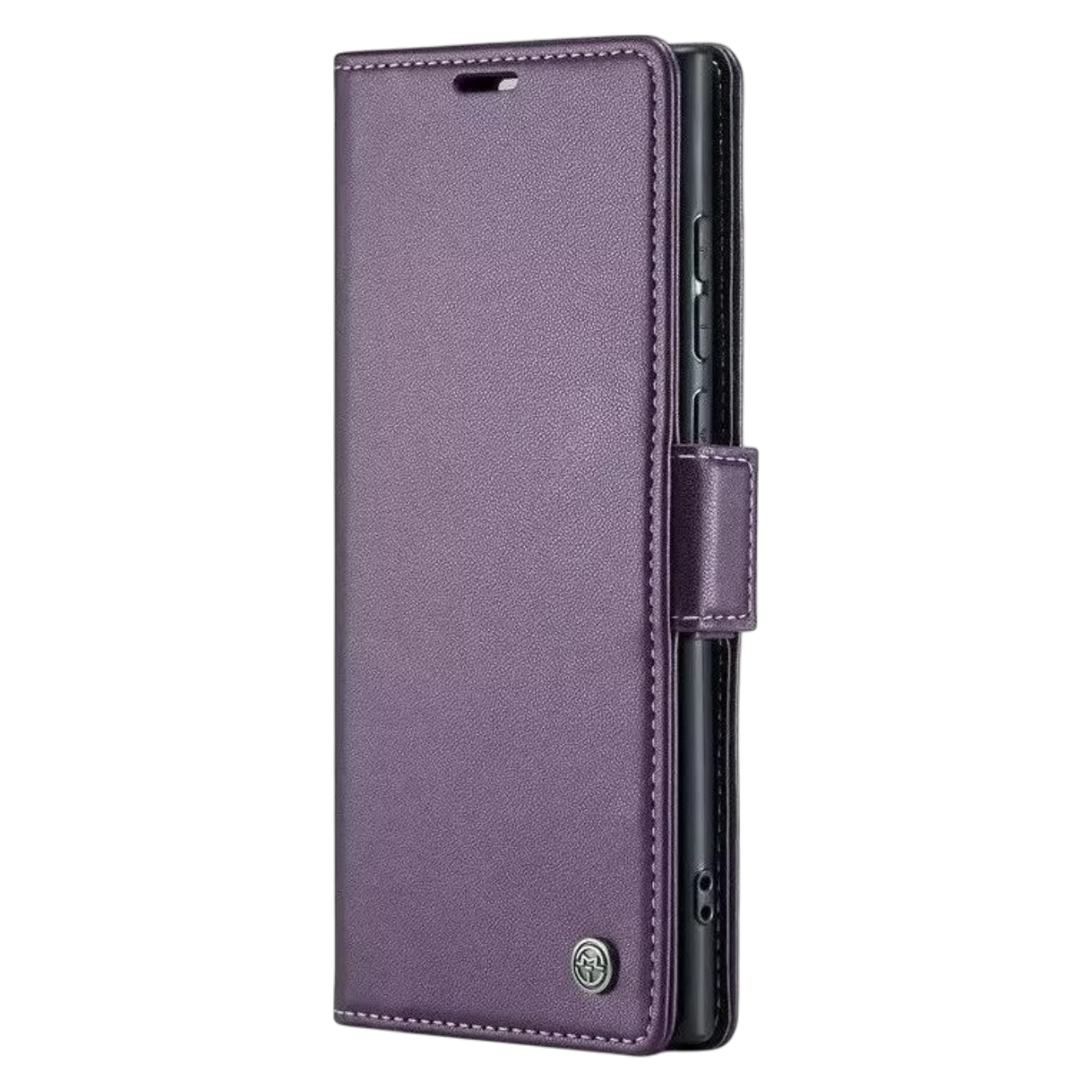 Preklopna torbica za iPhone 15 vijolična zaščitni etui z magnetnim zapiranjem in prostorom za kartice