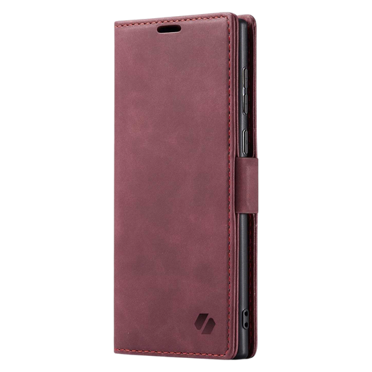 Flip case Neivi + protective film for Samsung Galaxy S23 Ultra – wine red