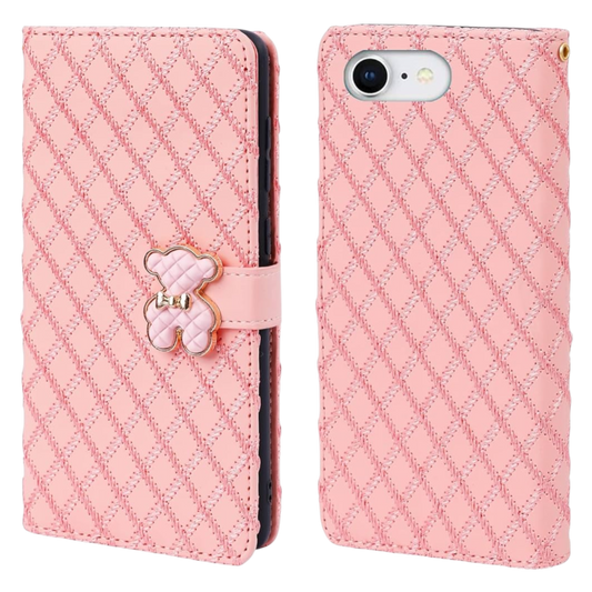 Preklopna torbica Teddy Bear za iPhone 7 / 8 / SE 2020 – roza
