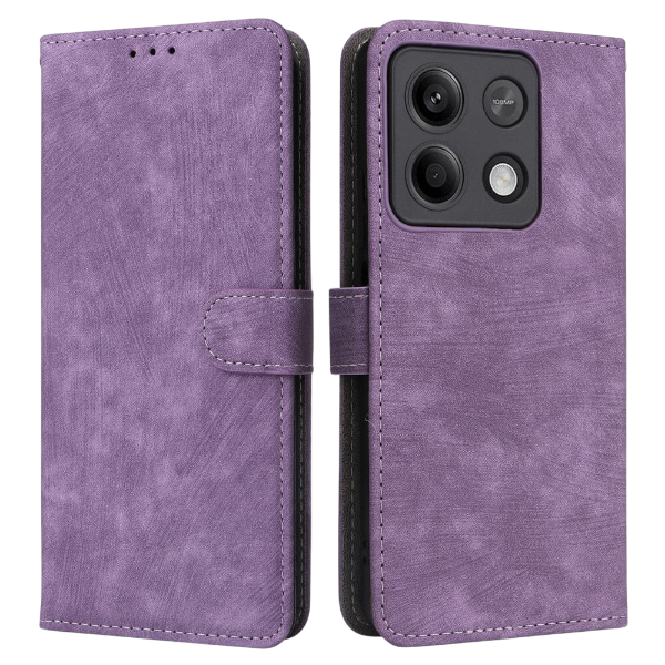 Preklopna vijolična torbica za Xiaomi Redmi Note 13 Pro 5G z magnetnim zapiranjem in prostorom za kartice.