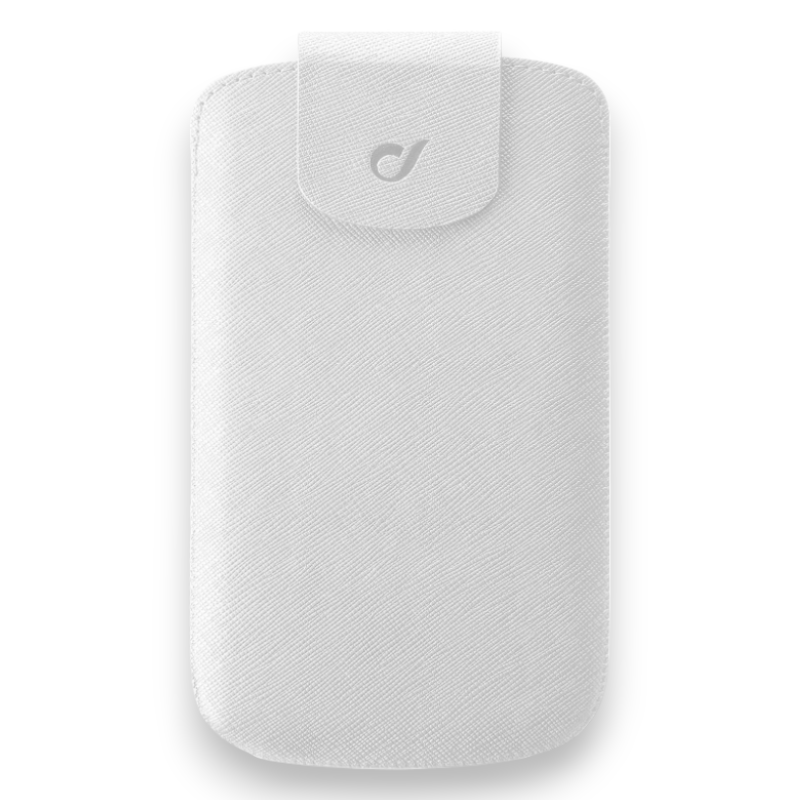Univerzalna torbica "Prestige XL" za pametne telefone velikost do 4.2" – Cellularline – Bela / PU usnje + mikrovlakna