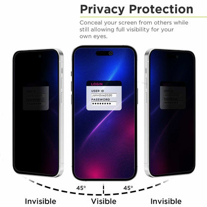Zaščitno steklo privacy + zaščita za kamero za iPhone 15 Pro Max