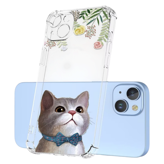 Prozoren ovitek z motivom muce za Honor X9a – zaščitni etui

