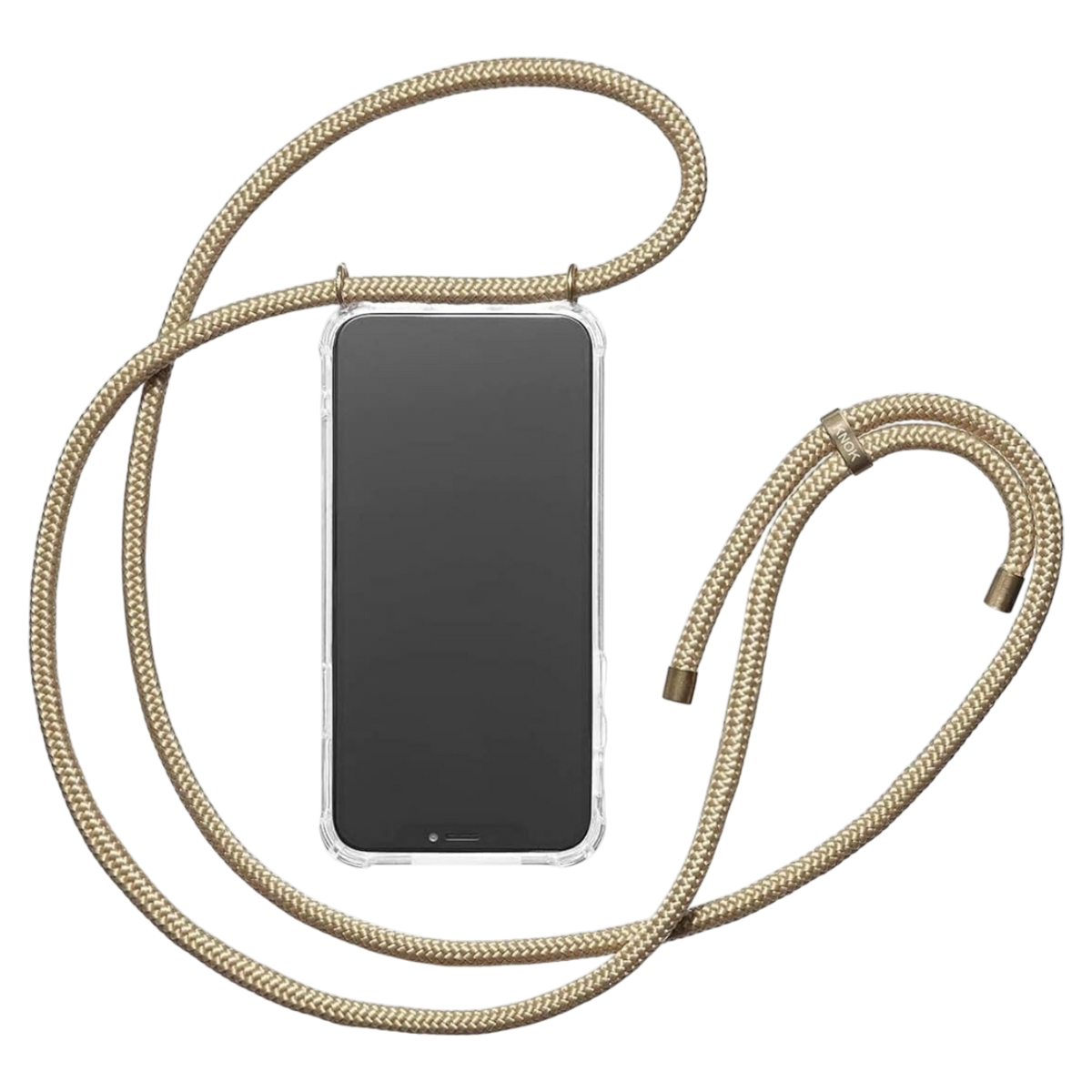 Prozoren ovitek z nastavljivo bež vrvico za iPhone 13 Mini