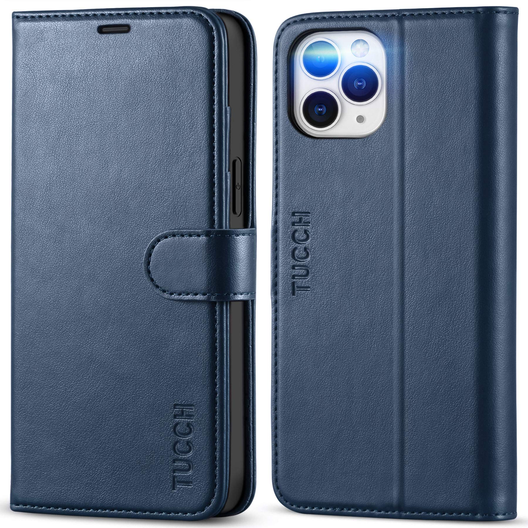 Preklopni ovitek TUCCH iPhone 12 Pro Max temno modra torbica