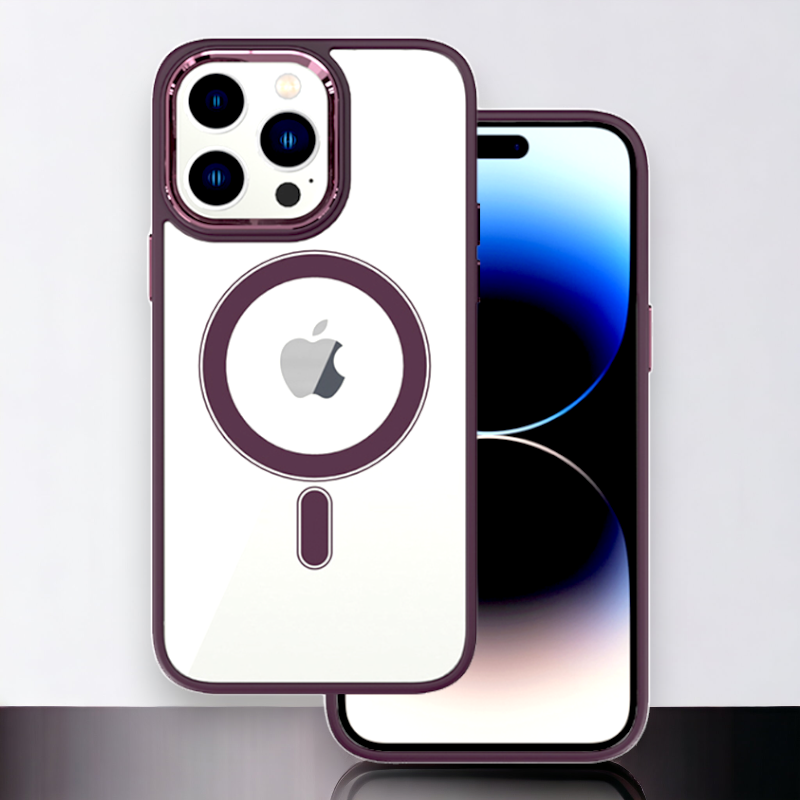 Ovitek "Magnetic Clear - MagSafe" za iPhone 13 Pro – Tel Protect – Svetlo modra / PC + TPU silikon
