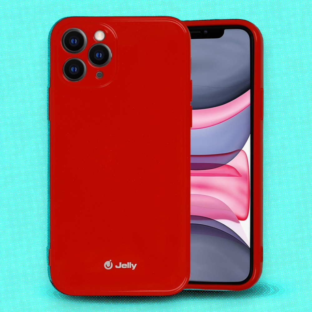 Silikonski ovitek "Jelly" za iPhone 12 Pro Max - rdeča – Rdeča / TPU silikon