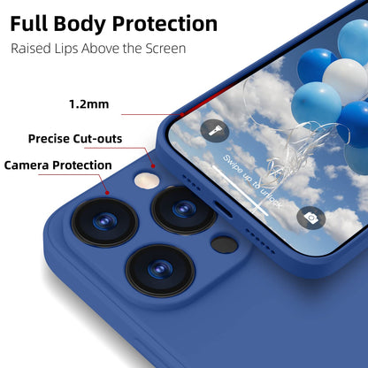 ElestBela Silicone Case for iPhone 14 Pro – Ultra Thin Protective Case with Microfiber (Royal Blue)