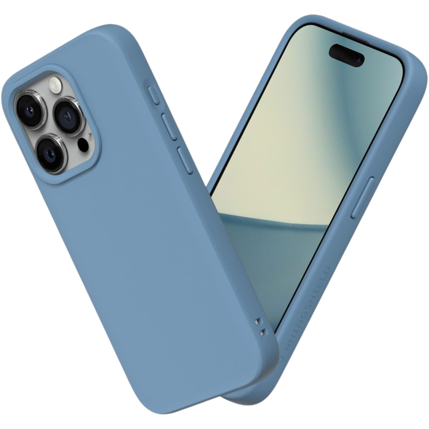 RhinoShield SolidSuit zaščitni ovitek za iPhone 15 Pro Max svetlo moder trpežen etui z vrhunsko zaščito