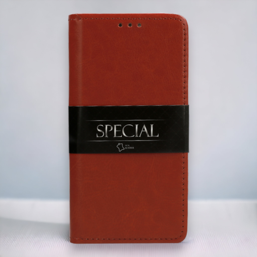 Preklopna torbica "special" za Xiaomi Redmi Note 11 5G - Rjava – Infostyle – Rjava / Naravno usnje + TPU silikon