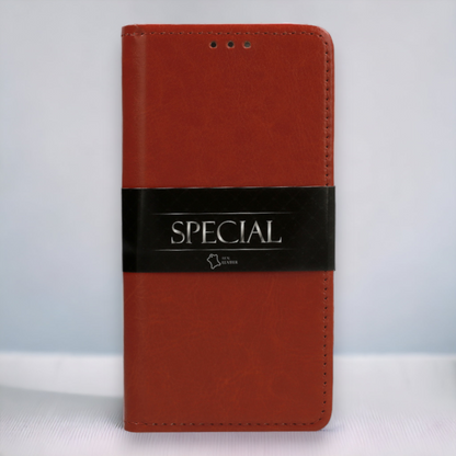 Preklopna torbica "special" za Xiaomi Redmi Note 11 5G - Rjava – Infostyle – Rjava / Naravno usnje + TPU silikon