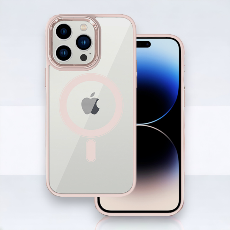 Ovitek "Magnetic Clear - MagSafe" za iPhone 15 Pro Max – Tel Protect – Črna / PC + TPU silikon