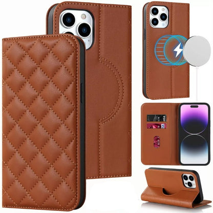 Preklopna torbica za telefon iPhone 13/14, rjava/roza