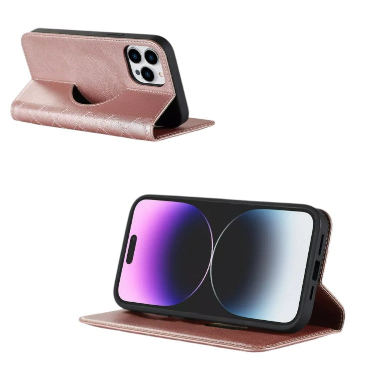 Preklopna torbica za telefon iPhone 13/14, rjava/roza
