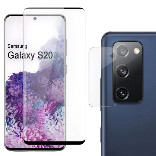 Zaščitno steklo za telefon + zaščita za kamero za Samsung Galaxy S20 – Infostyle