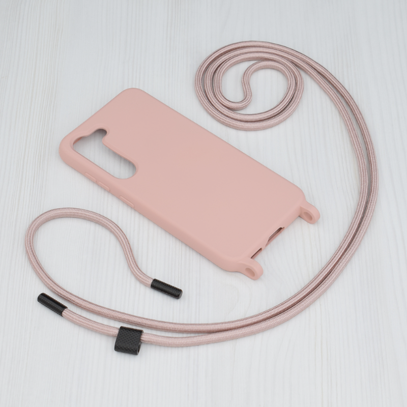 Silikonski ovitek "Crossbody Lanyard" za Samsung Galaxy S23 Plus - Roza – Techsuit