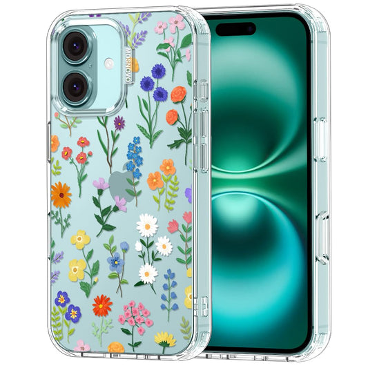 Ovitek MOSNOVO za iPhone 16 Plus Botanical Floral, cvetlični botanični dizajn z učinkovito zaščito telefona