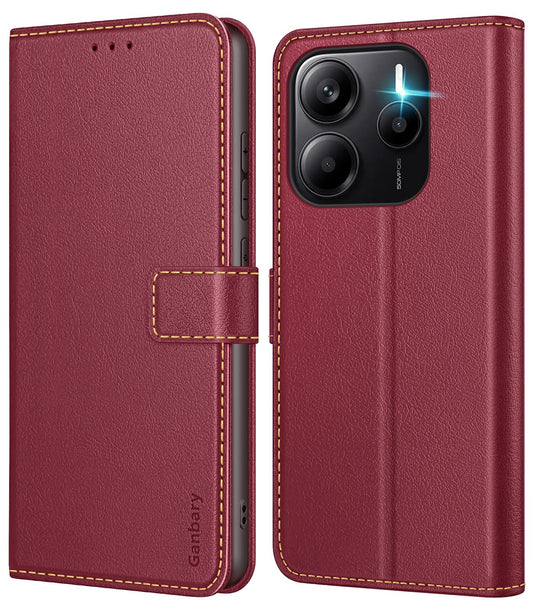 Ganbary-preklopni-ovitek-za-Xiaomi-Redmi-Note-14-4G-bordo:Ganbary preklopni ovitek za Xiaomi Redmi Note 14 4G – bordo