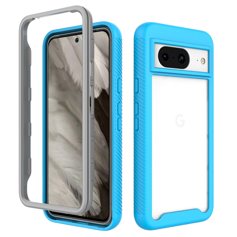 SEAHAI Rugged Armor prozoren ovitek za Google Pixel 8 v svetlo modri barvi