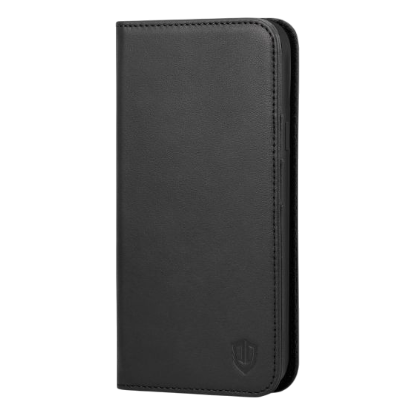 Preklopna torbica SHIELDON Black za iPhone 12 Mini v črni barvi z režami za kartice in magnetnim zapiranjem