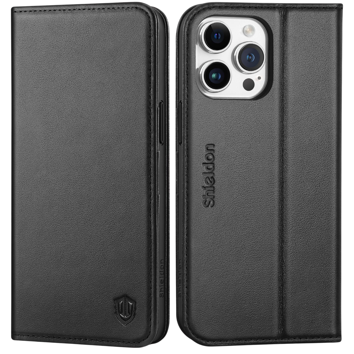 SHIELDON ovitek z denarnico za iPhone 15 iz kakovostnega PU usnja z režami za kartice in magnetnim zapiranjem