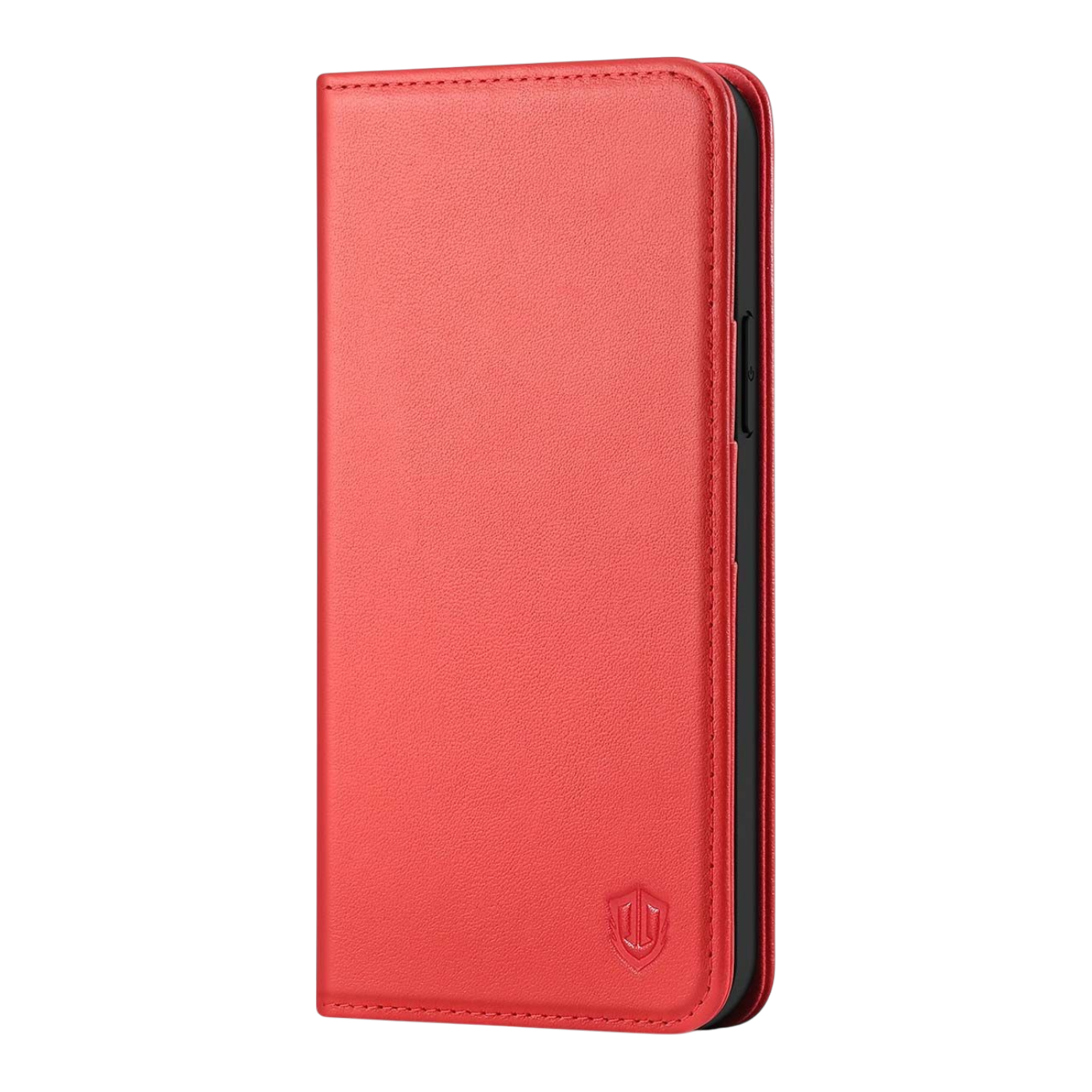 Preklopna torbica SHIELDON Red za iPhone 12 Mini v rdeči barvi z režami za kartice in magnetnim zapiranjem