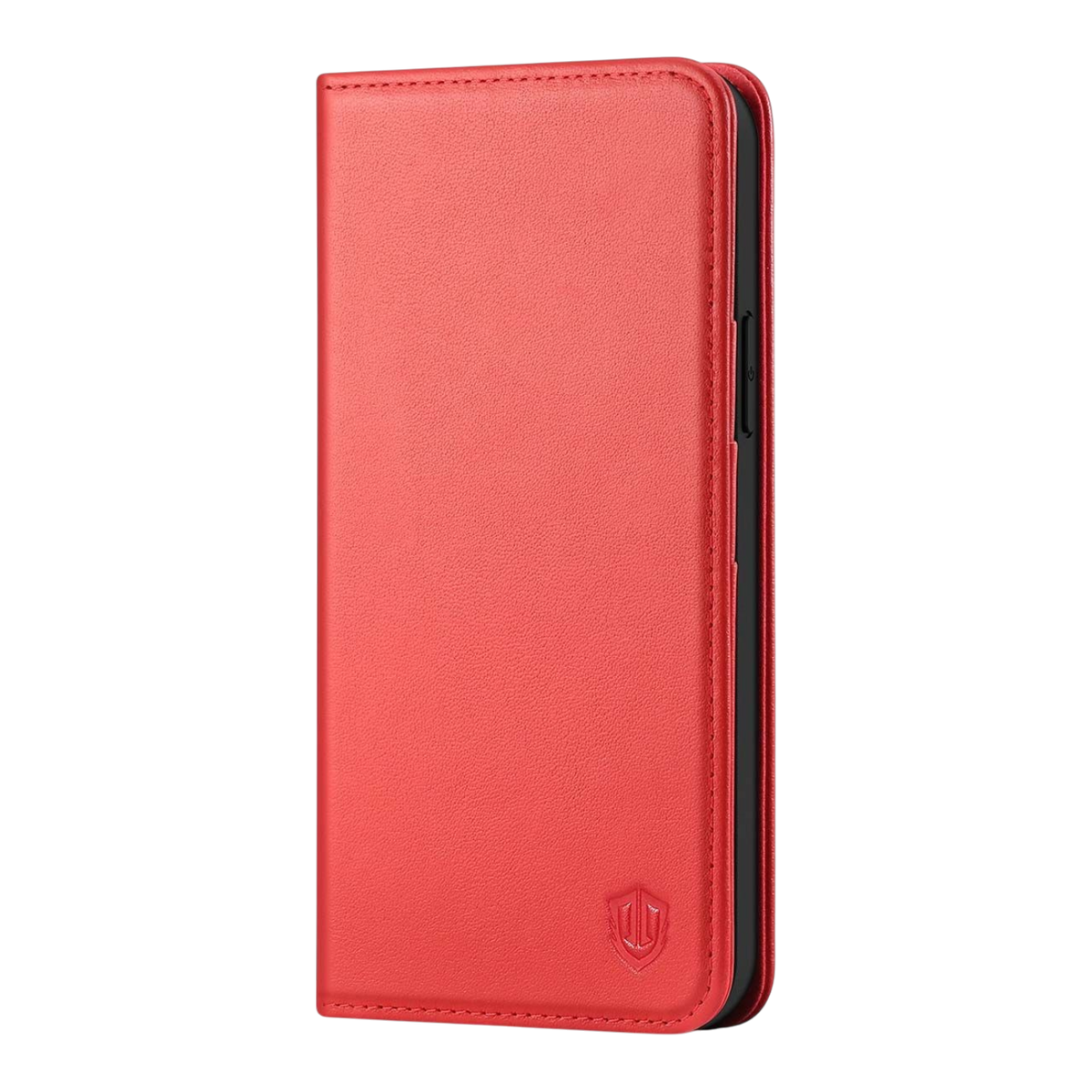 Preklopna torbica SHIELDON Red za iPhone 12 Mini v rdeči barvi z režami za kartice in magnetnim zapiranjem
